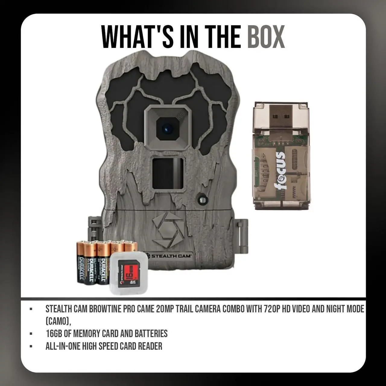 Alt view image 6 of 6 - Stealth Cam Browtine 20MP Trail/Game Camera with 720P HD Video, 0.8s Trigger Speed, 60 Feet Flash, Night Mode, and 1-3 Image Burst (Camo)