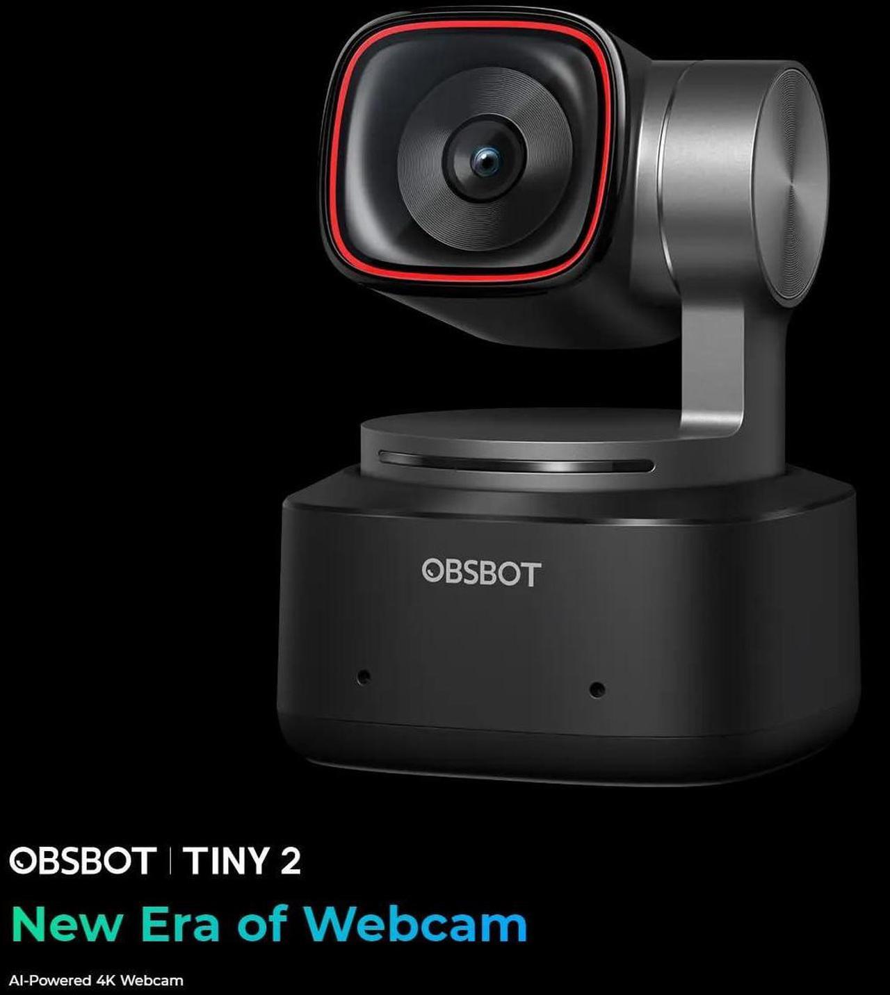 Alt view image 2 of 7 - OBSBOT Tiny 2 AI-Powered PTZ 4K Webcam Bundle with UVC to HDMI Adapter, Mini Extendable Tripod with Built-in Phone Mount, and 3-Port USB-C Hub with Power Delivery (White) (4 Items)