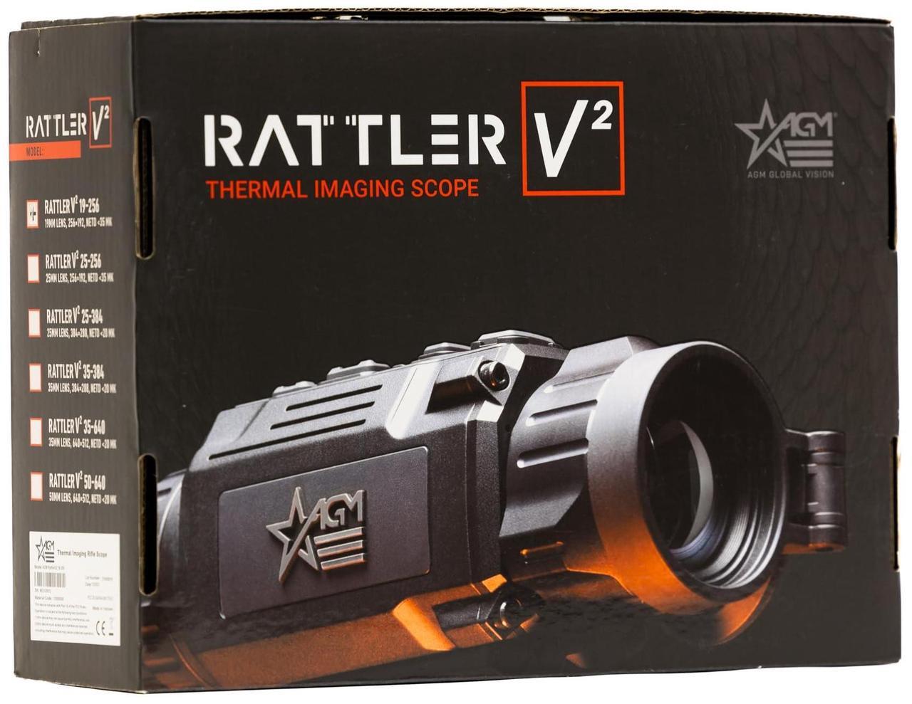 Alt view image 3 of 3 - AGM Global Vision Rattler V2 25-256 Thermal Imaging Rifle Scope with 25mm Germanium Lens for Close-Range Night Hunts (Black)