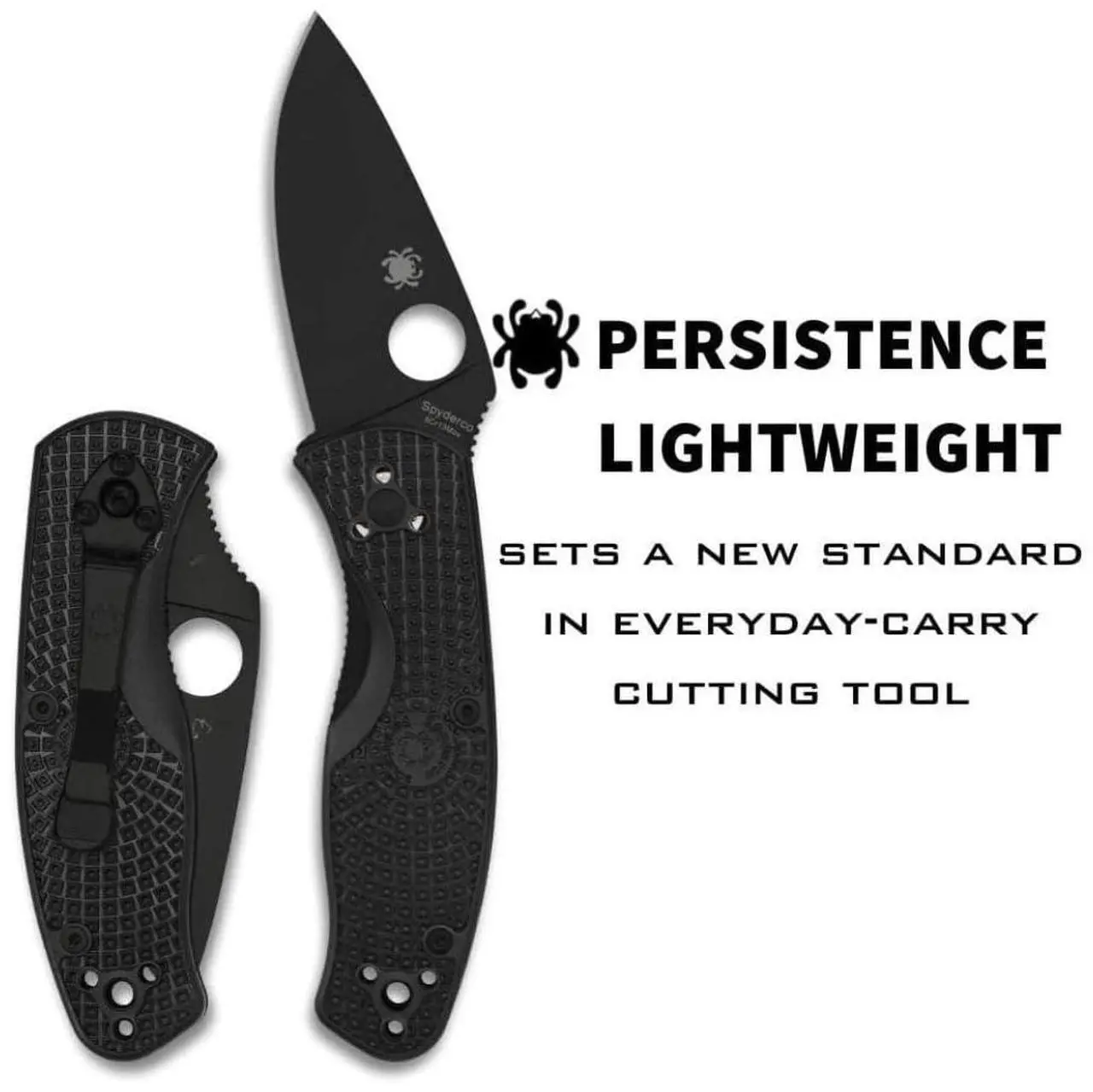 Alt view image 3 of 7 - Spyderco Persistence Lightweight 6.85-Inch PlainEdge Pocket Knife with 8Cr13MoV Steel Blade and FRN Handle (Black)