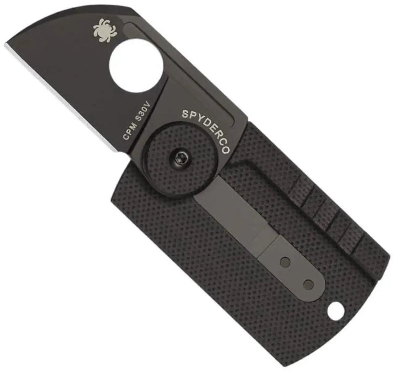 Main image of Spyderco Dog Tag Non-Locking Folding Knife with 1.23-Inch CPM S30V Steel Blade and Carbon Fiber Handle (Black)