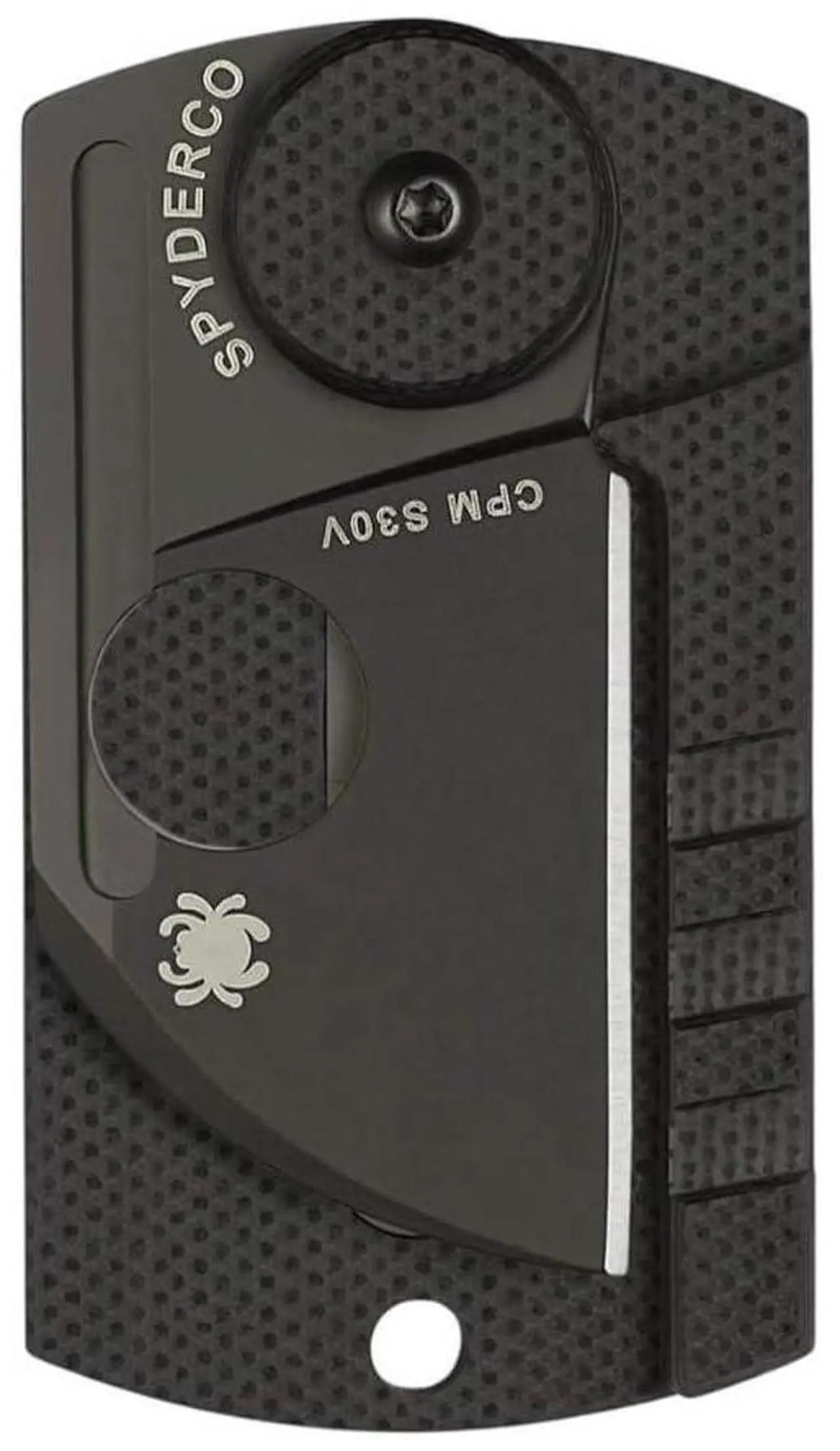 Alt view image 2 of 7 - Spyderco Dog Tag Non-Locking Folding Knife with 1.23-Inch CPM S30V Steel Blade and Carbon Fiber Handle (Black)