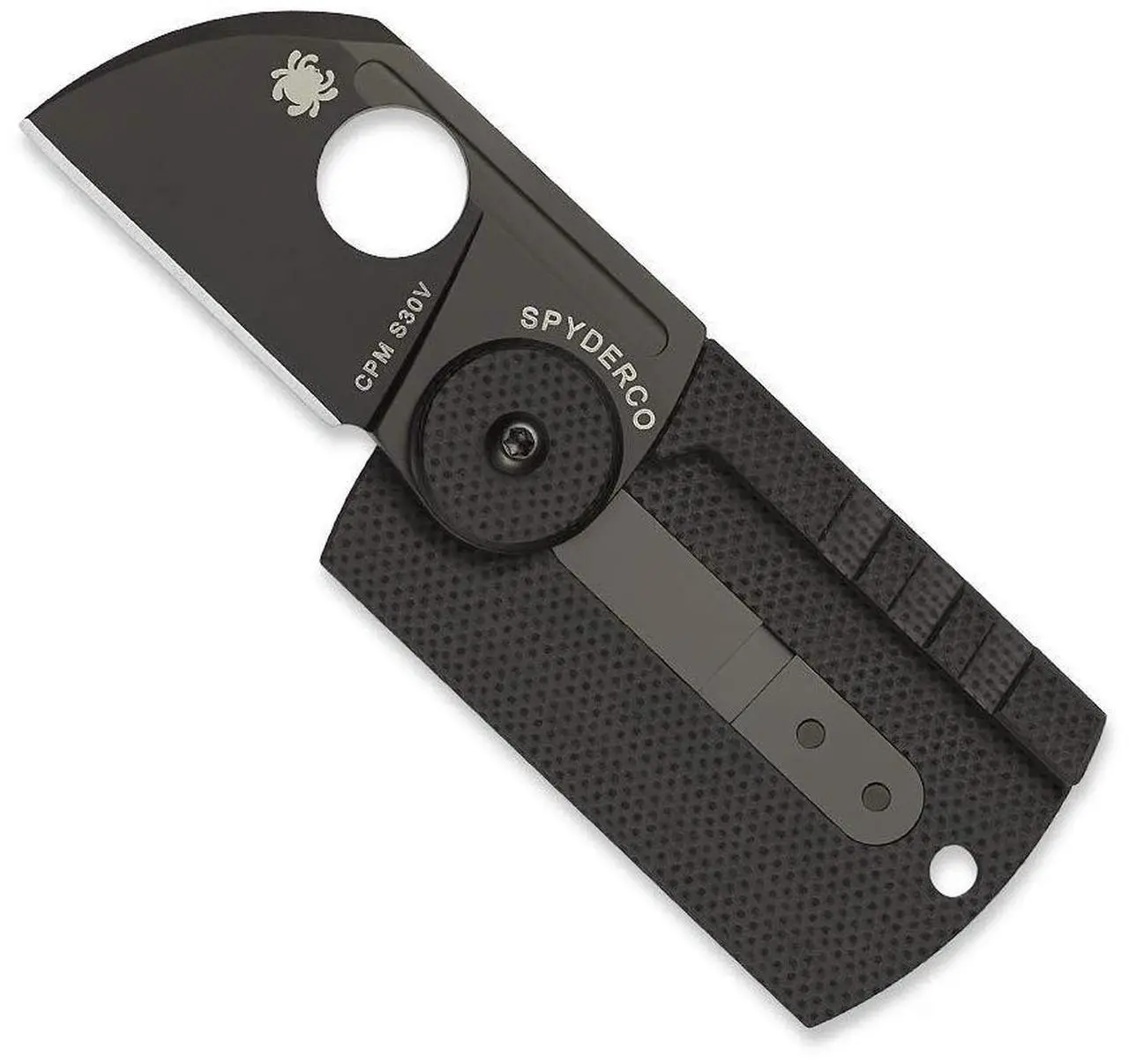 Alt view image 6 of 7 - Spyderco Dog Tag Non-Locking Folding Knife with 1.23-Inch CPM S30V Steel Blade and Carbon Fiber Handle (Black)