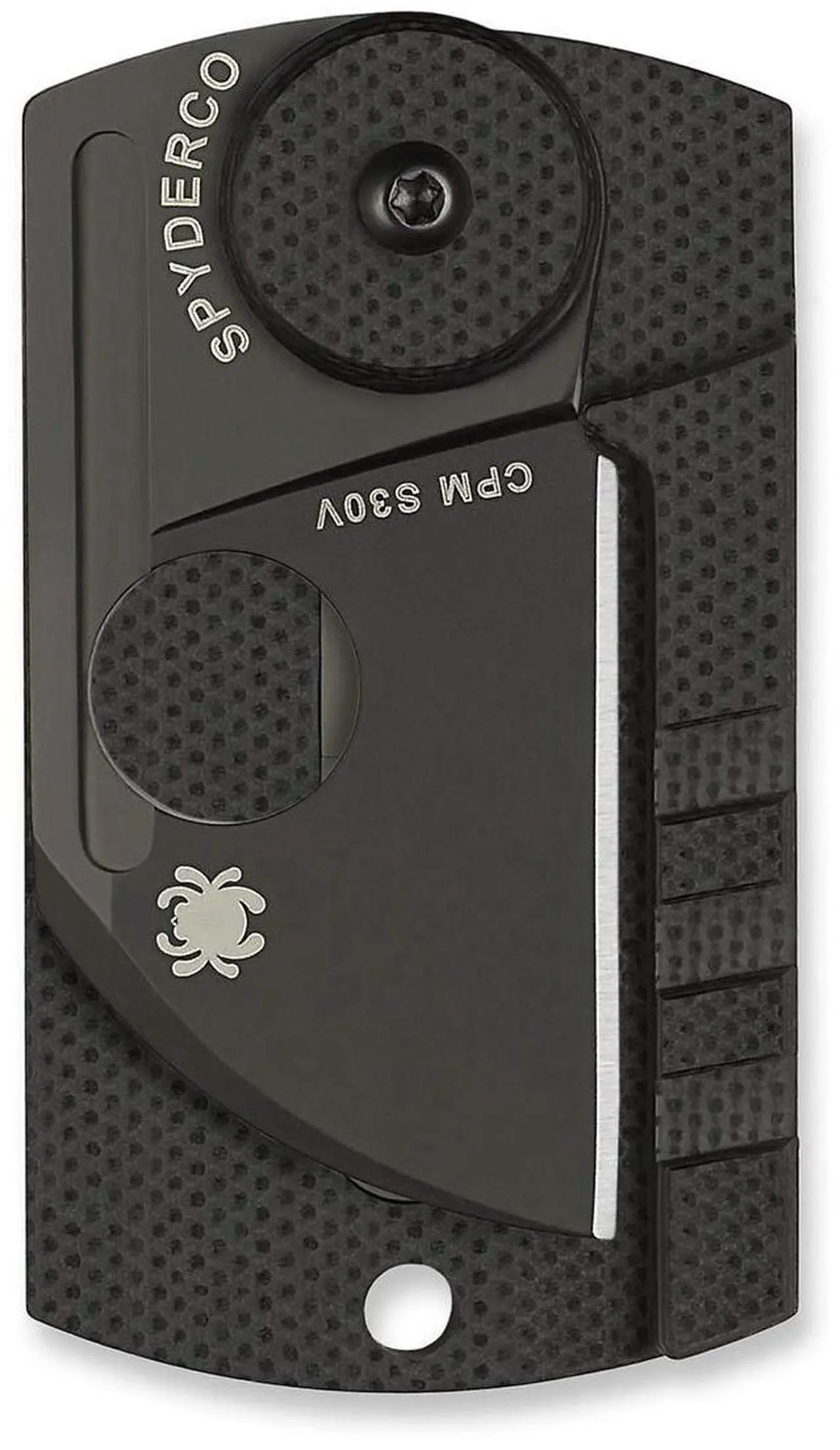 Alt view image 7 of 7 - Spyderco Dog Tag Non-Locking Folding Knife with 1.23-Inch CPM S30V Steel Blade and Carbon Fiber Handle (Black)