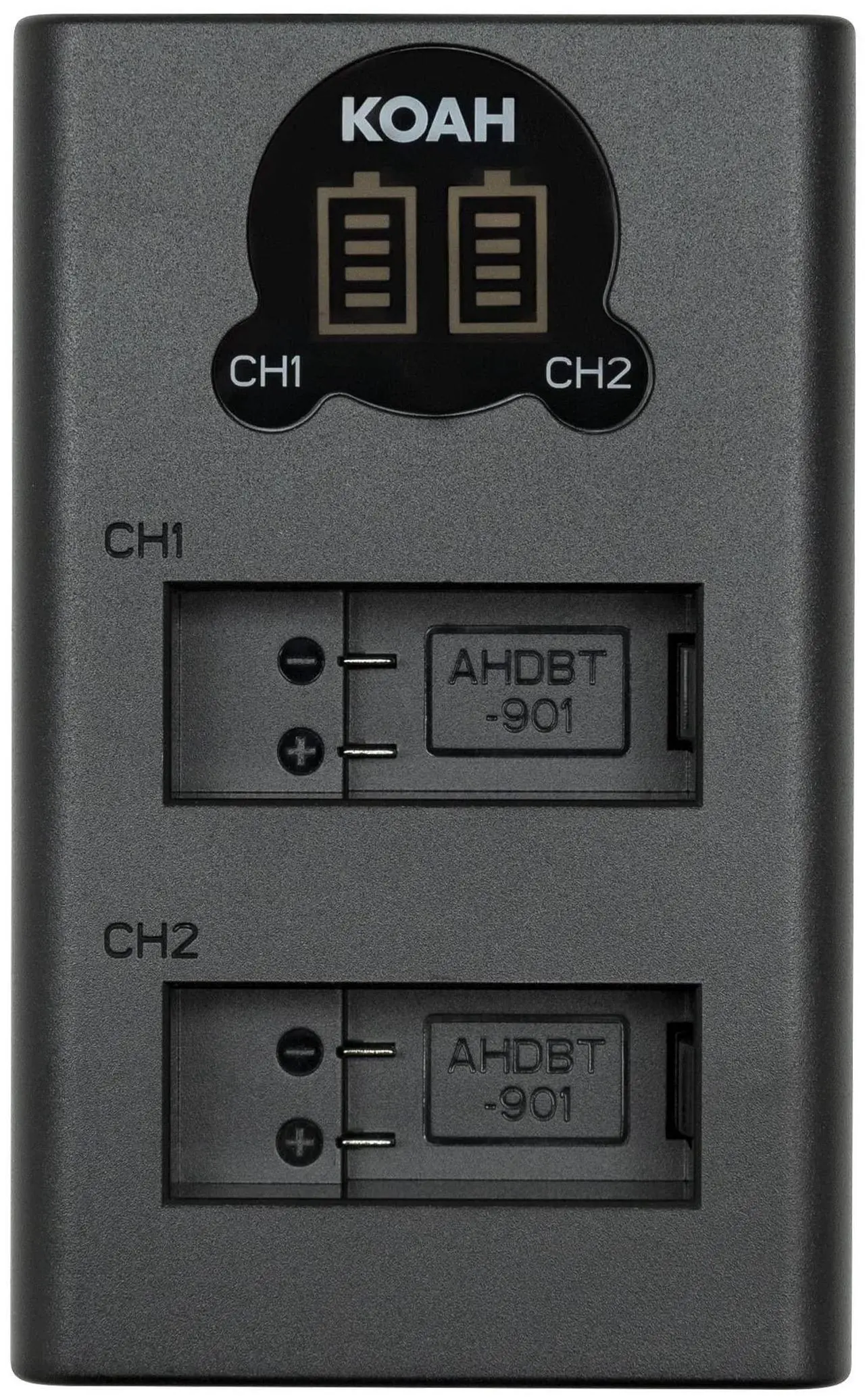 Alt view image 7 of 7 - Koah Pro 2-Pack Rechargeable Lithium-Ion Battery Kit for GoPro HERO10/9 Black with Koah Dual Battery LCD Charger, compatible but not official GoPro HERO action camera accessory, includes USB-C cable