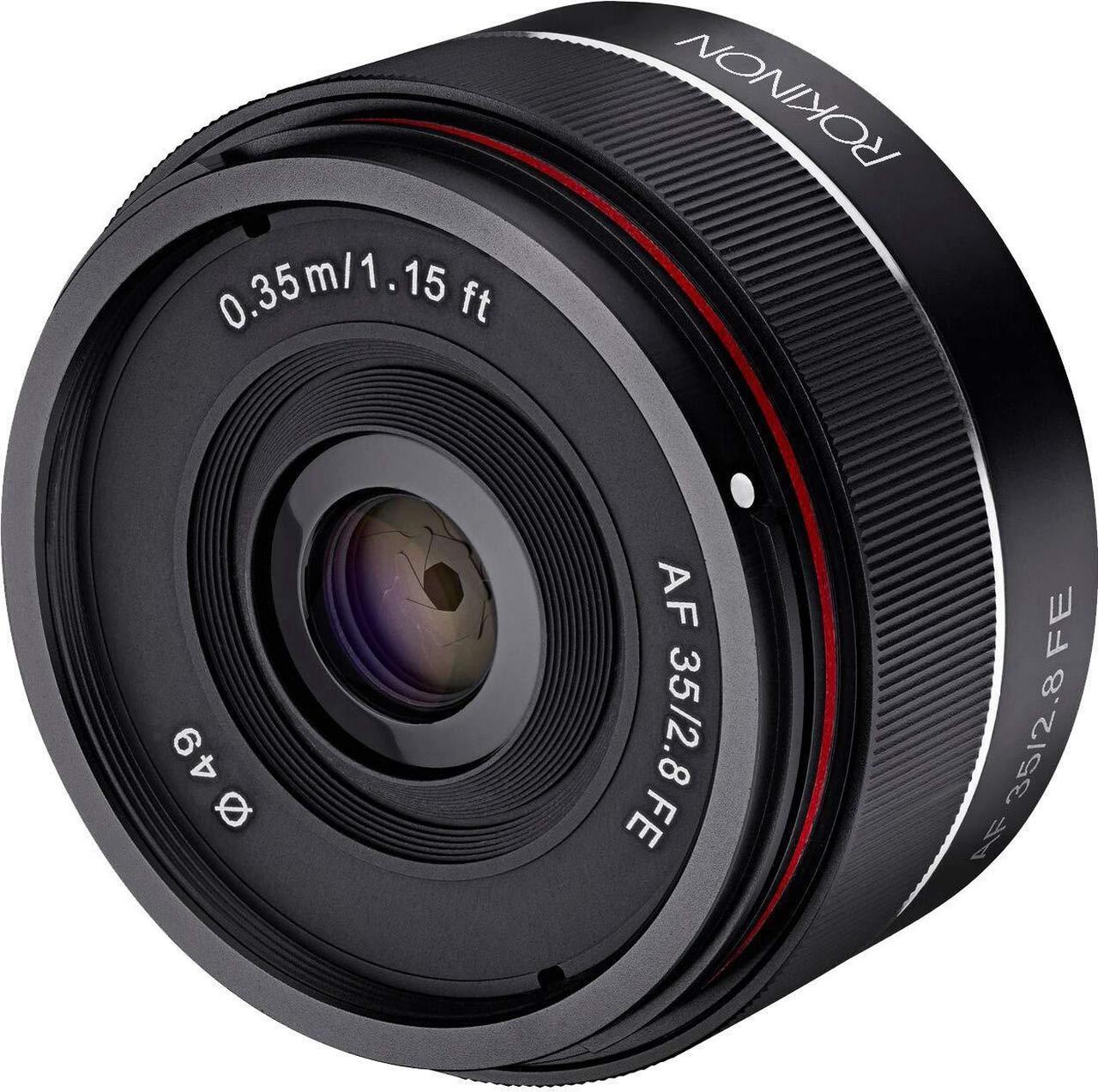 Alt view image 5 of 11 - Rokinon 35mm f/2.8 (IO35AF-E) Ultra Compact Wide Angle Lens for Sony E Mount, Black