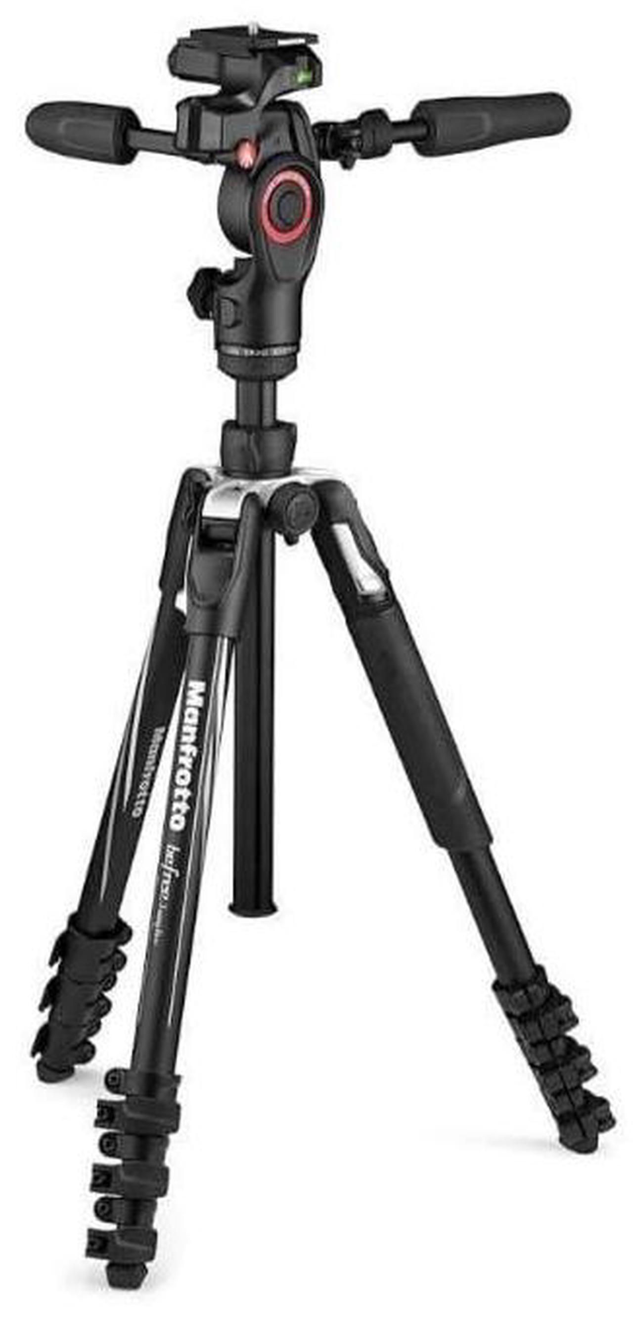 Alt view image 3 of 9 - manfrotto befree 3-way live advanced camera tripod kit, aluminium travel tripod, lever lock, with 3-way fluid head, for photo and video, vlogging equipment, with carry bag (mkbfrla4bk-3wus)