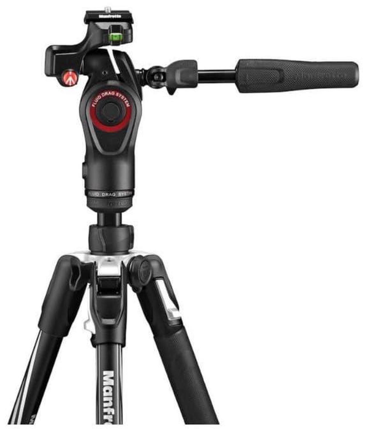 Alt view image 8 of 9 - manfrotto befree 3-way live advanced camera tripod kit, aluminium travel tripod, lever lock, with 3-way fluid head, for photo and video, vlogging equipment, with carry bag (mkbfrla4bk-3wus)