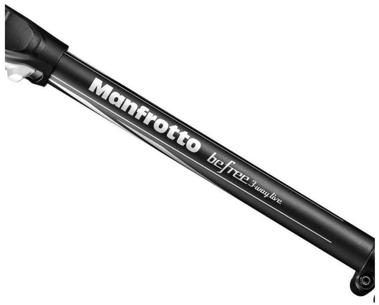 Alt view image 9 of 9 - manfrotto befree 3-way live advanced camera tripod kit, aluminium travel tripod, lever lock, with 3-way fluid head, for photo and video, vlogging equipment, with carry bag (mkbfrla4bk-3wus)