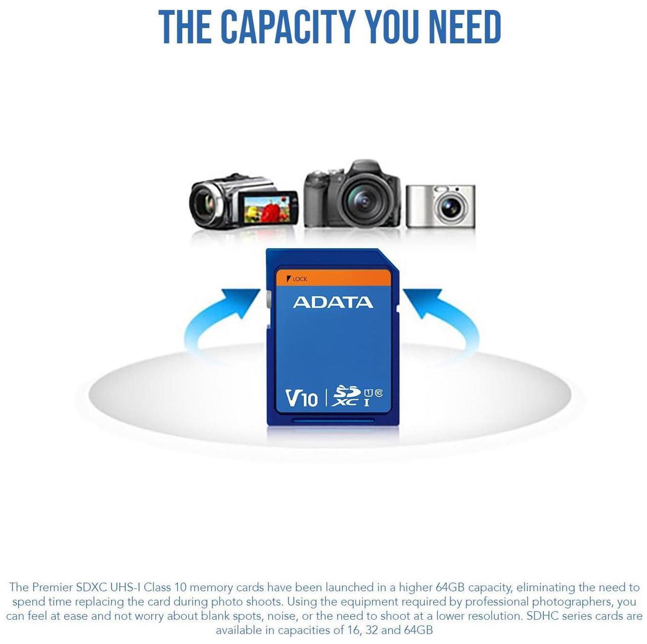 Alt view image 6 of 7 - ADATA Premier 32GB SDHC UHS-I U1 Waterproof Shockproof Anti-Static Memory Card for Digital Cameras (50-Pack) Bundle with Focus All-In-One High Speed Card Reader (51 Items)