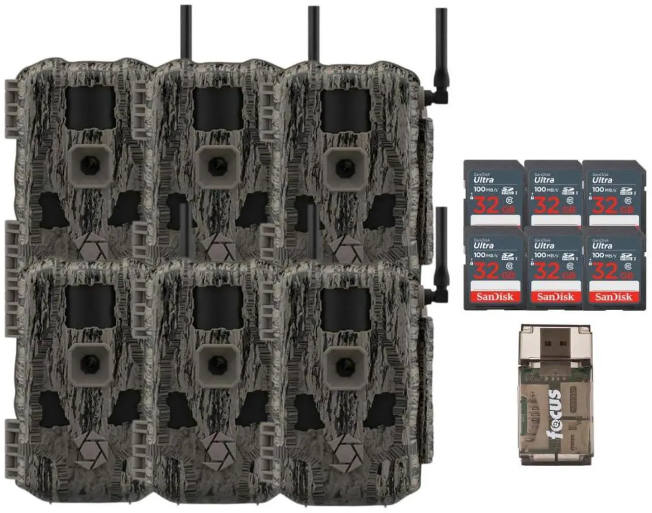 Main image of Stealth Cam Fusion MAX 2.0 36MP Cellular Wireless Trail Camera with 32 GB Memory Card and Card Reader (6 Pack)