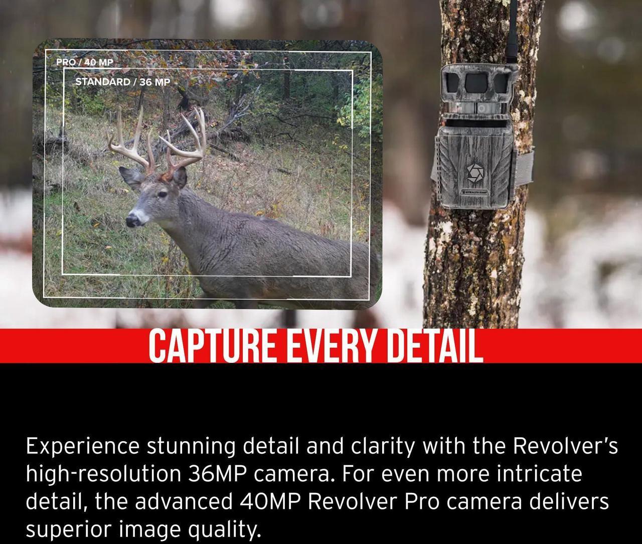Alt view image 3 of 6 - Stealth Cam Revolver 36MP 360 Degree Cellular Trail Camera 10-Pack with Ten 32GB Memory Cards and a Card Reader (20 Items)