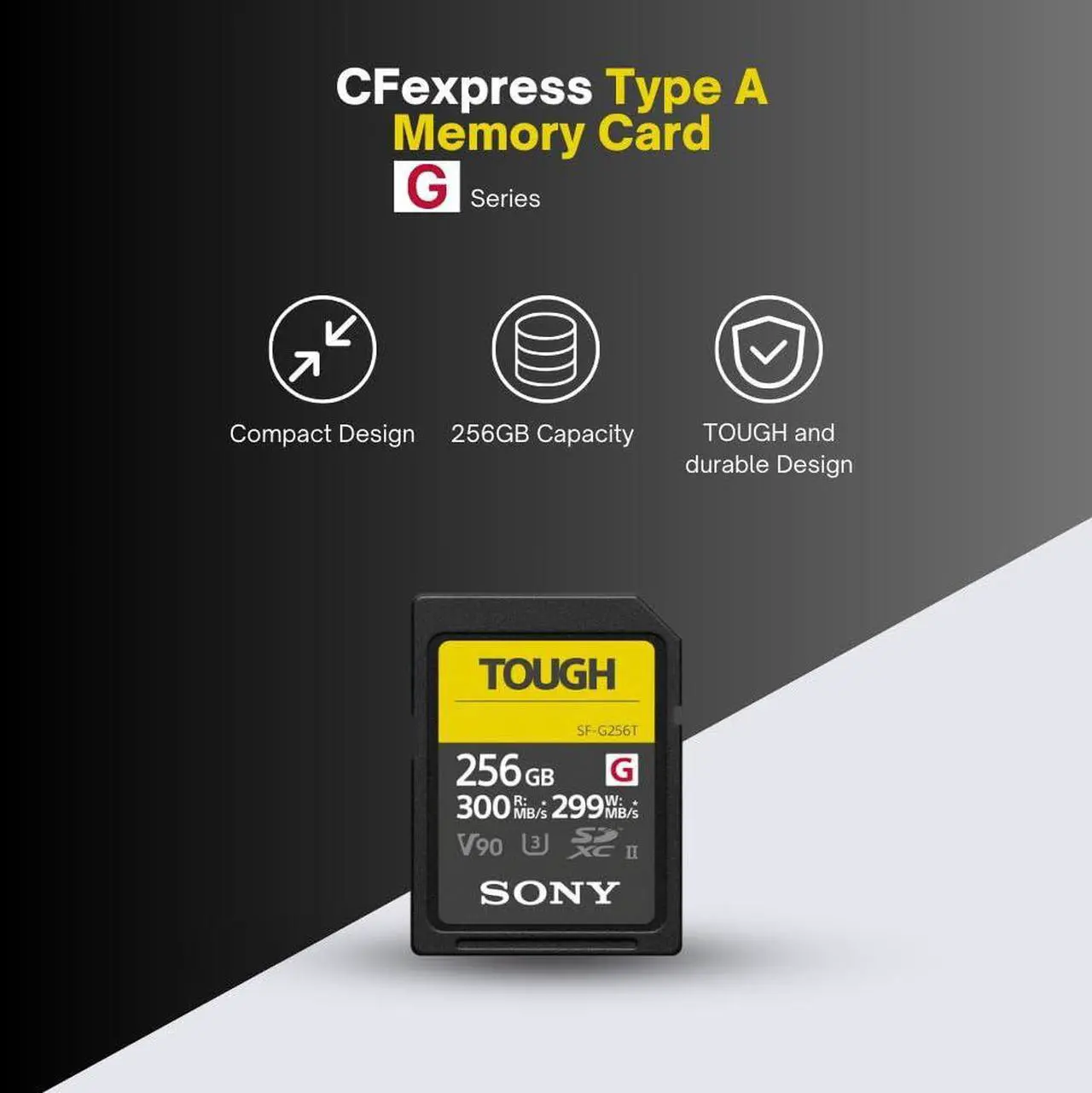 Alt view image 2 of 6 - Sony 256 GB TOUGH G Series UHS-II SDXC Memory Card Bundle with Sony UHS-II USB 3.1 SD Card Reader (2 Items)