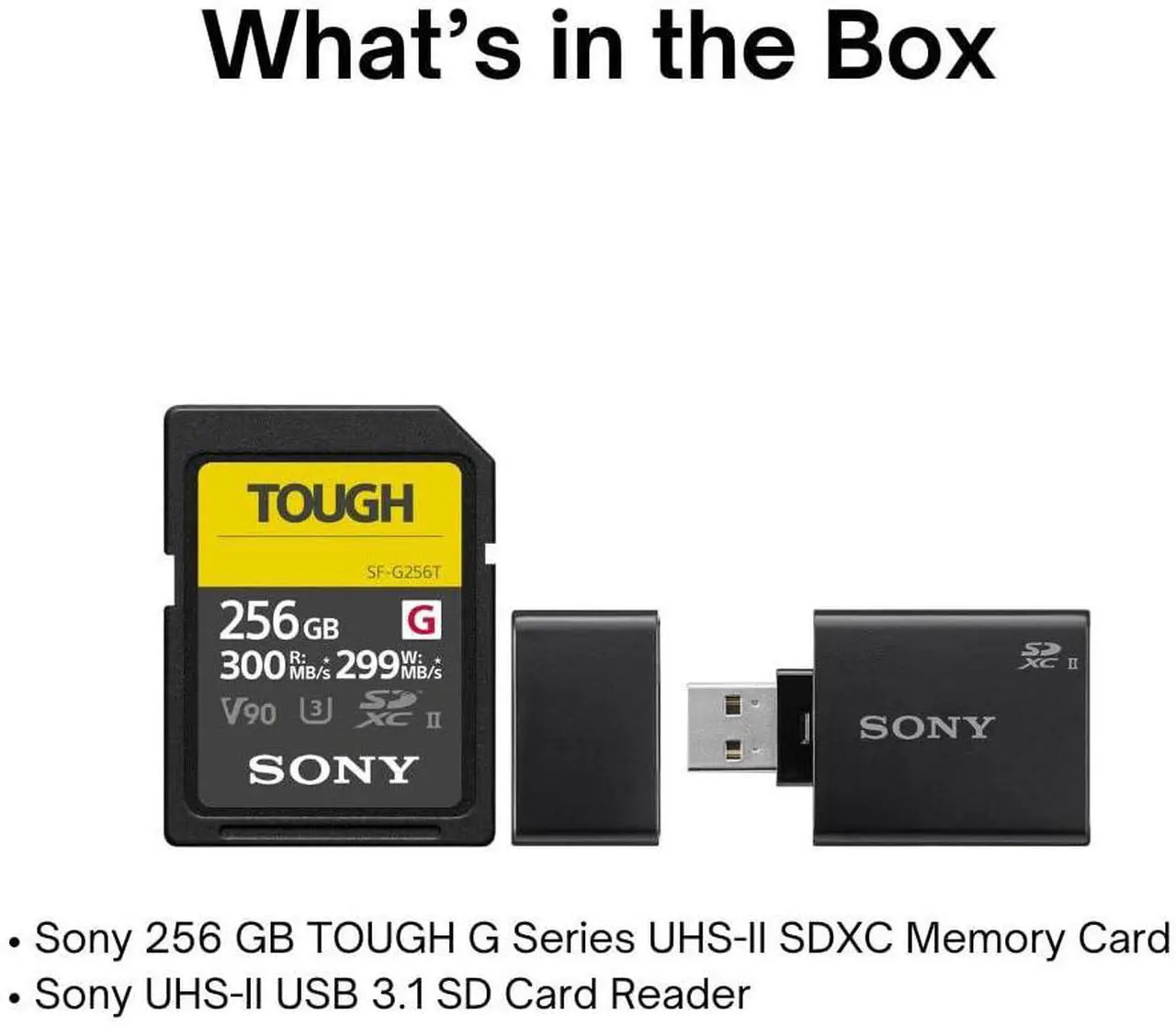 Alt view image 6 of 6 - Sony 256 GB TOUGH G Series UHS-II SDXC Memory Card Bundle with Sony UHS-II USB 3.1 SD Card Reader (2 Items)