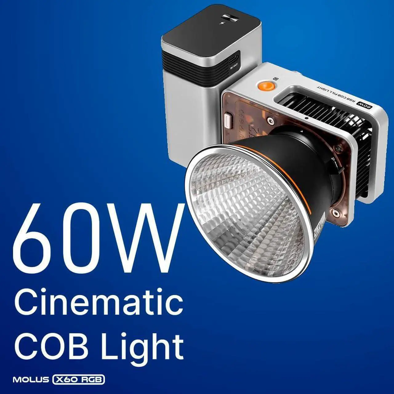 Alt view image 3 of 7 - Zhiyun Molus X60RGB RGB LED Monolight (Combo Kit) Bundle with Zhiyun 3-Feet 90D Parabolic Softbox and Air-Cushion Stand for SOL Ring Light Kit (3 Items)