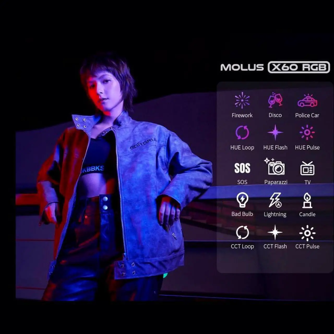Alt view image 6 of 7 - Zhiyun Molus X60RGB RGB LED Monolight (Combo Kit) Bundle with Zhiyun 3-Feet 90D Parabolic Softbox and Air-Cushion Stand for SOL Ring Light Kit (3 Items)