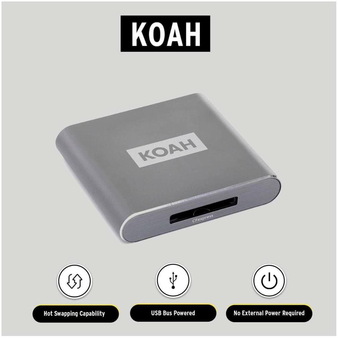 Alt view image 5 of 7 - Koah Pro USB 3.2 Type-C Connector 10Gbps CFexpress Type B Card Reader with 2 Cables