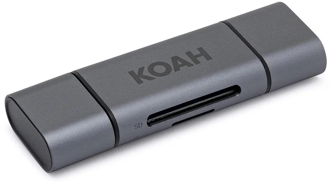 Alt view image 2 of 7 - Koah Pro 2-in-1 Aluminum Shell OTG Dual Slot SD Card Reader and Rugged Memory Storage Carrying Case