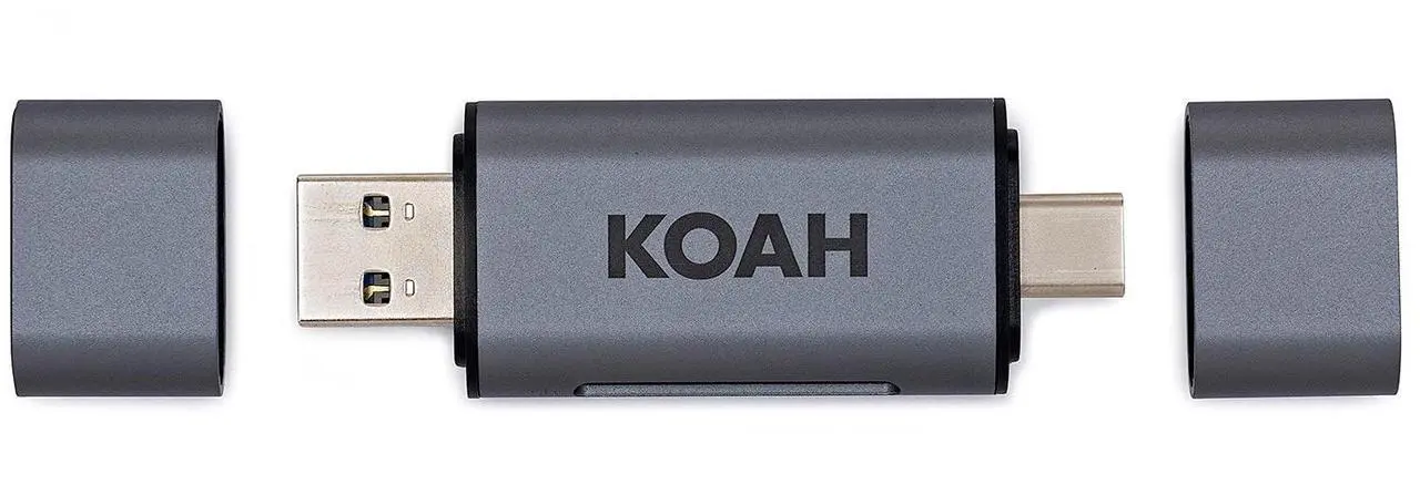 Alt view image 4 of 7 - Koah Pro 2-in-1 Aluminum Shell OTG Dual Slot SD Card Reader and Rugged Memory Storage Carrying Case