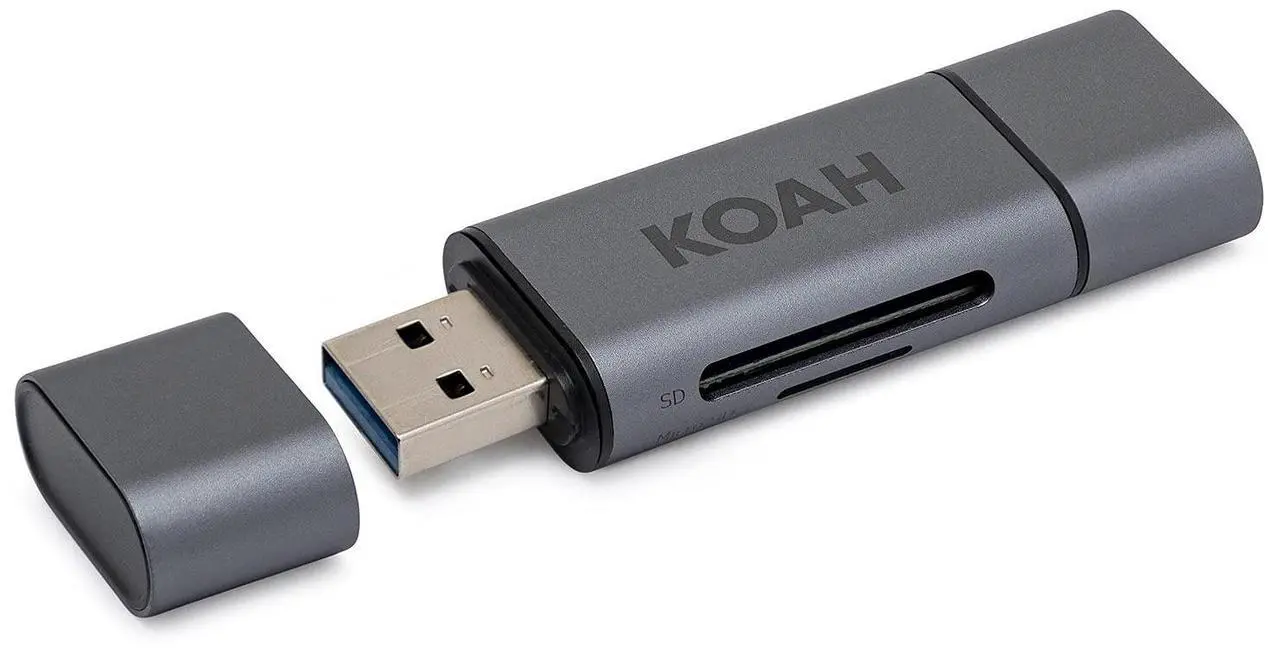Alt view image 3 of 7 - Koah Pro 2-in-1 Aluminum Shell OTG Dual Slot SD Card Reader and Rugged Memory Storage Carrying Case