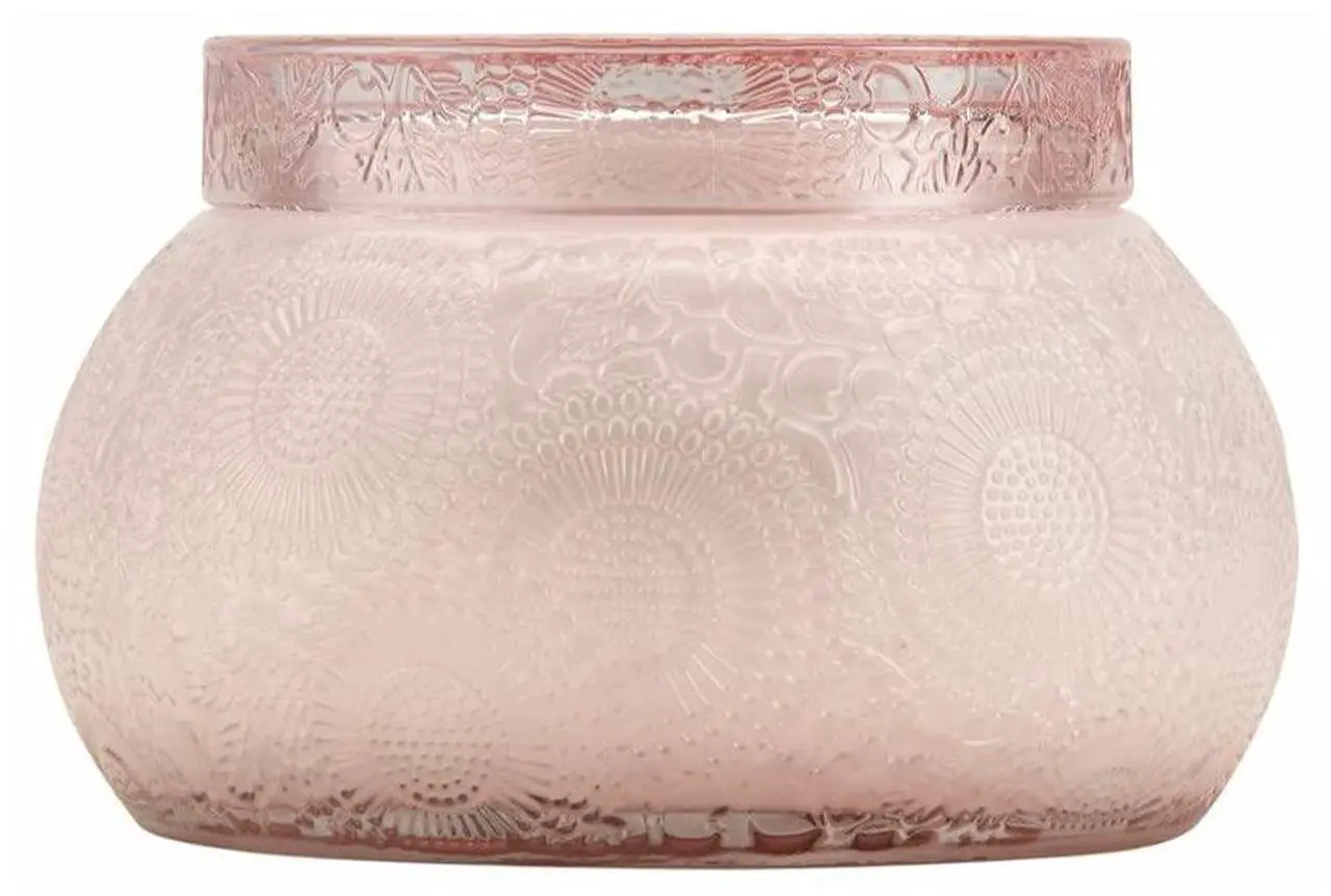 Alt view image 2 of 3 - Voluspa Panjore Lychee Embossed Glass Chawan Bowl Candle (14oz, 3-Pack) Bundle (3 Items)