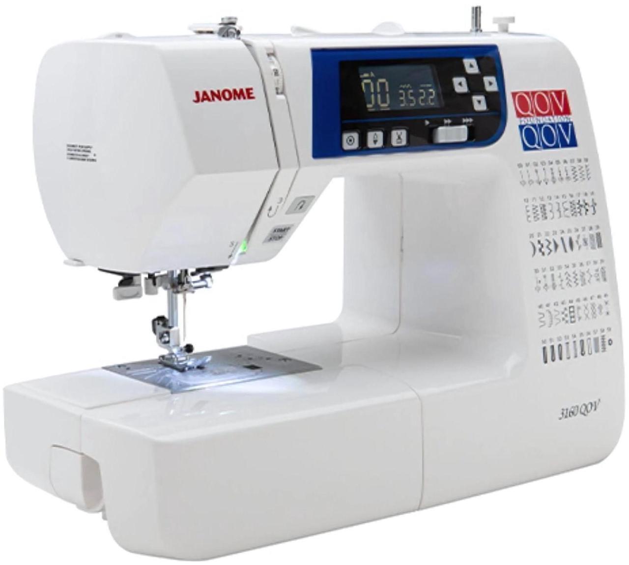 Alt view image 2 of 7 - Janome 3160QOV Quilts of Valor Full-Size Quilting Sewing Machine (White) Bundle with Plastic Bobbins and Point Needles