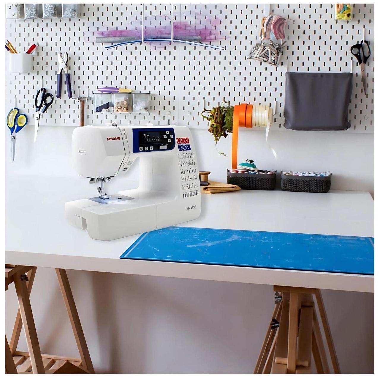 Alt view image 4 of 7 - Janome 3160QOV Quilts of Valor Full-Size Quilting Sewing Machine (White) Bundle with Plastic Bobbins and Point Needles