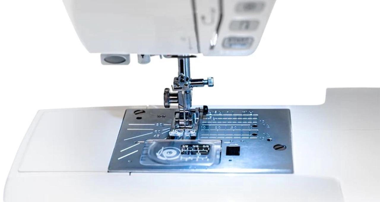 Alt view image 6 of 7 - Janome 4120QDC-G Computerized Quilting and Sewing Machine with Built-In 120 Stitches, Twin-Needle Functionality, and Quilting Set (White and Grapevine)