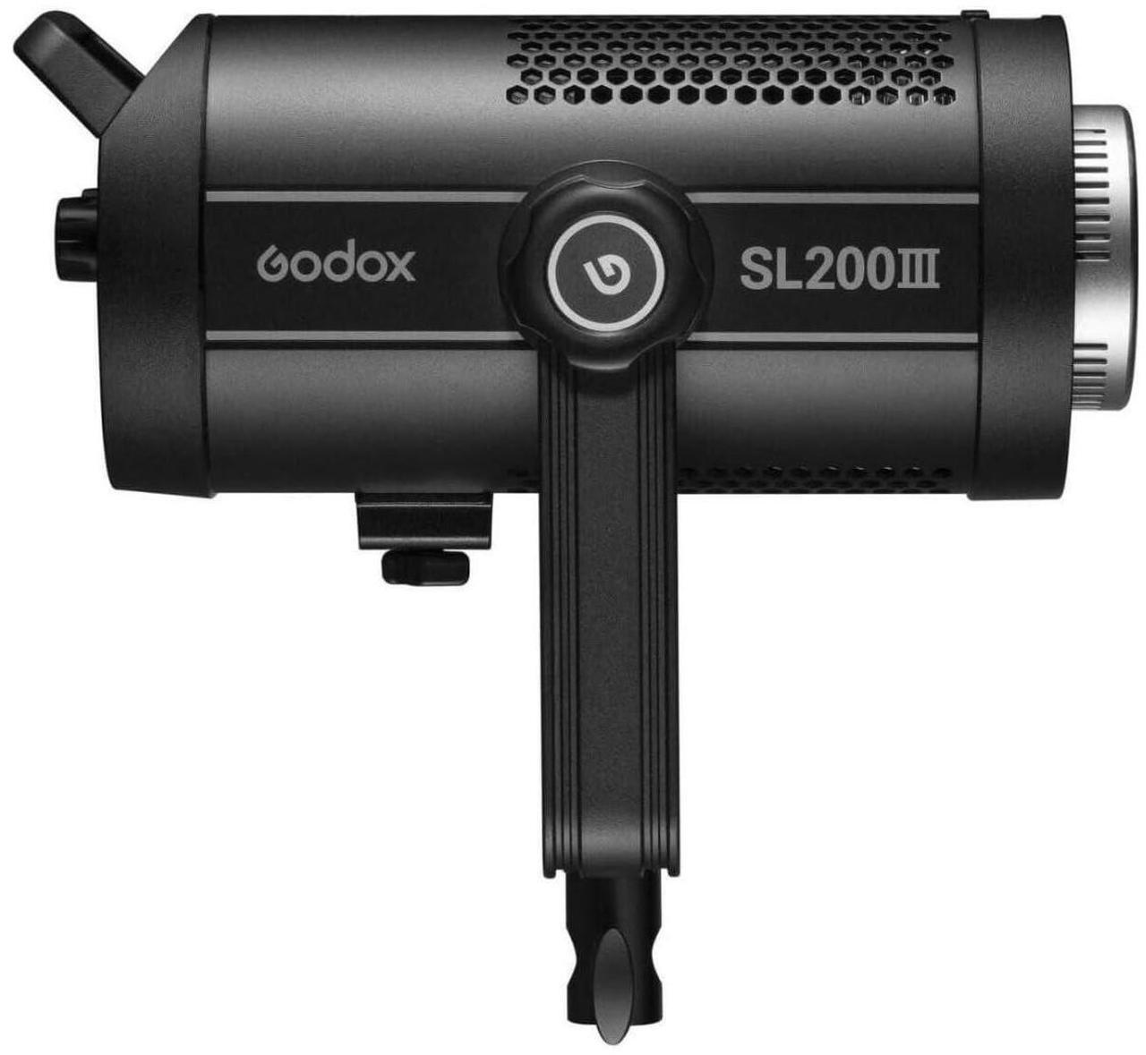 Main image of Godox SL200III 215W 5600K Daylight LED Video Light with 95600 Lux Output and Rotatable U-Shaped Yoke for Live Streaming and Broadcasting (Black)