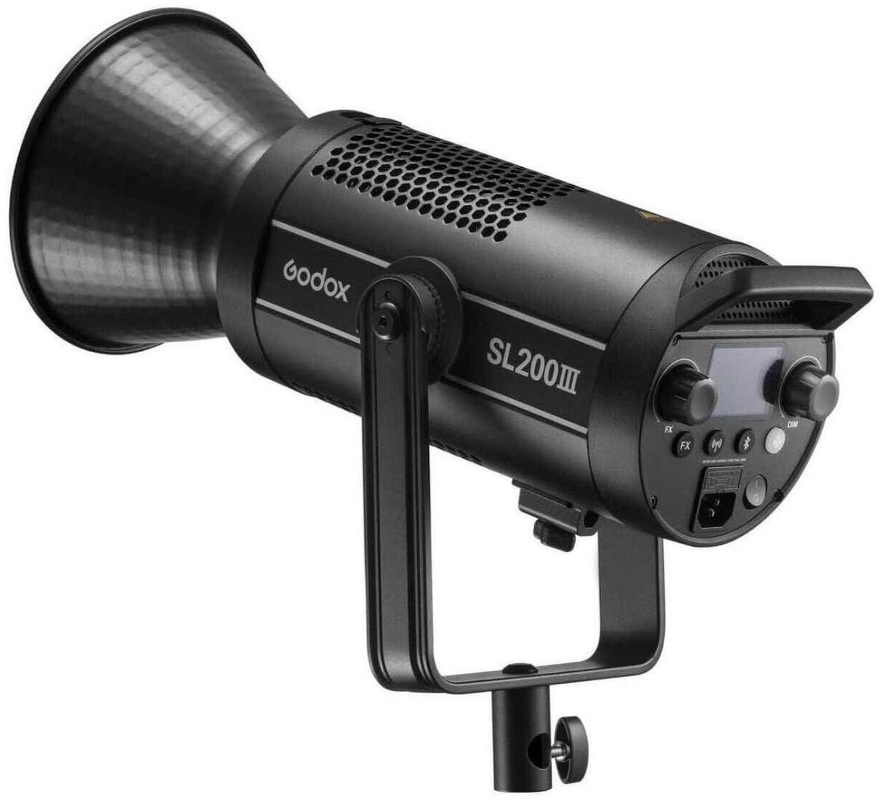Alt view image 5 of 7 - Godox SL200III 215W 5600K Daylight LED Video Light with 95600 Lux Output and Rotatable U-Shaped Yoke for Live Streaming and Broadcasting (Black)