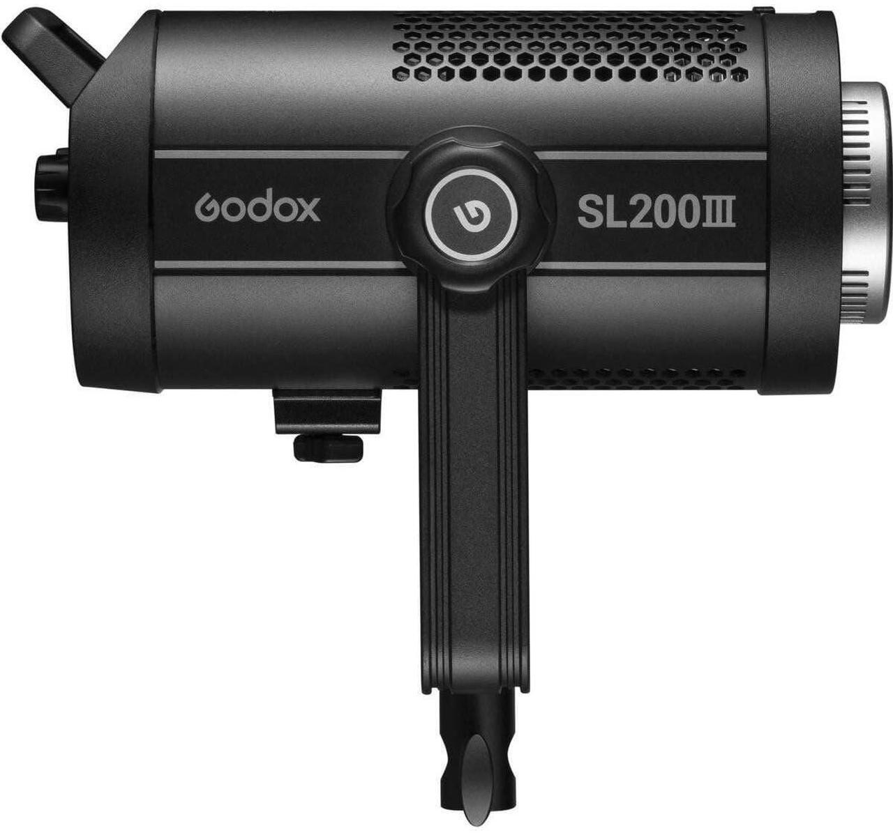 Alt view image 7 of 7 - Godox SL200III 215W 5600K Daylight LED Video Light with 95600 Lux Output and Rotatable U-Shaped Yoke for Live Streaming and Broadcasting (Black)