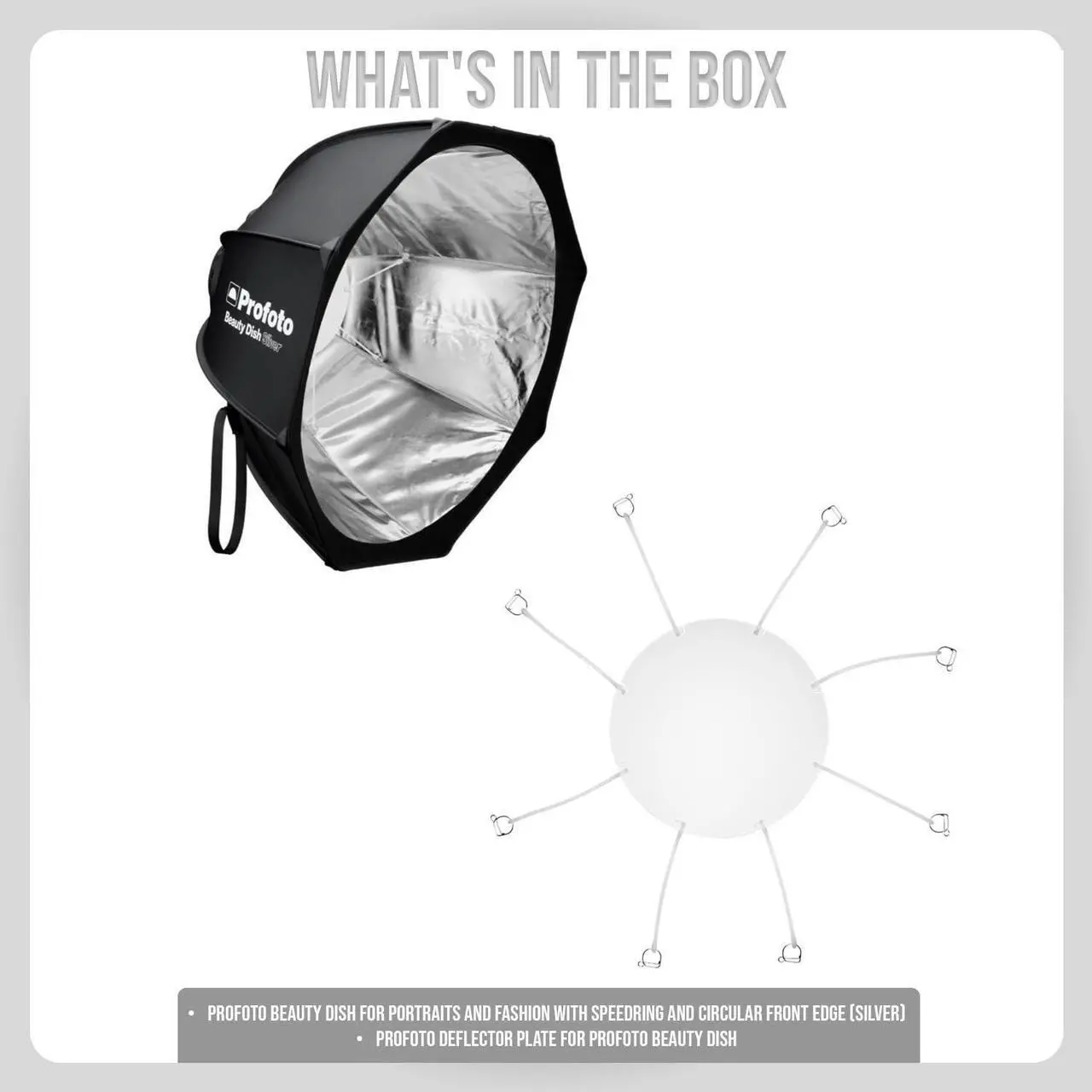 Alt view image 7 of 7 - Profoto Beauty Dish for Portraits and Fashion with Speedring and Circular Front Edge (Gray) Bundle with Profoto Deflector Plate for Profoto Beauty Dish (2 Items)