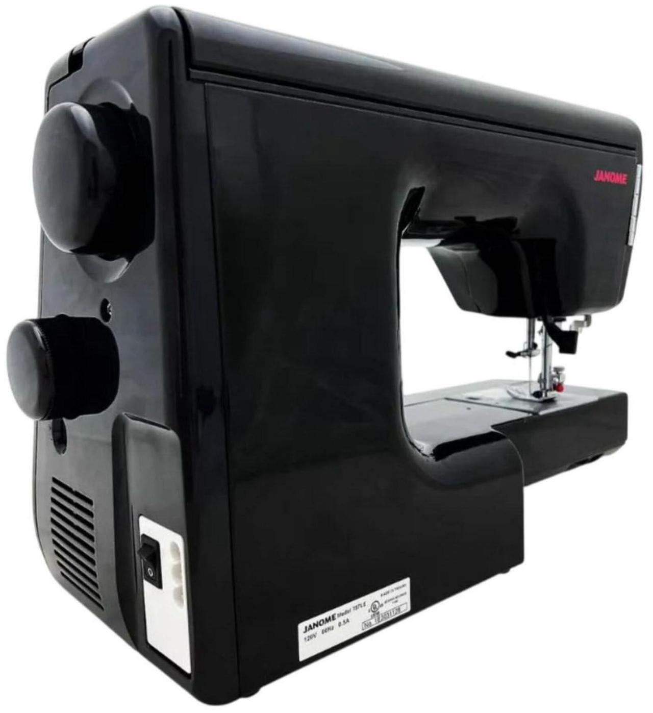 Alt view image 3 of 7 - Janome HD-5000 Black Edition Heavy-Duty Sewing Machine with Aluminum Body, 18 Stitches, Free Arm, and Built-In Needle Threader
