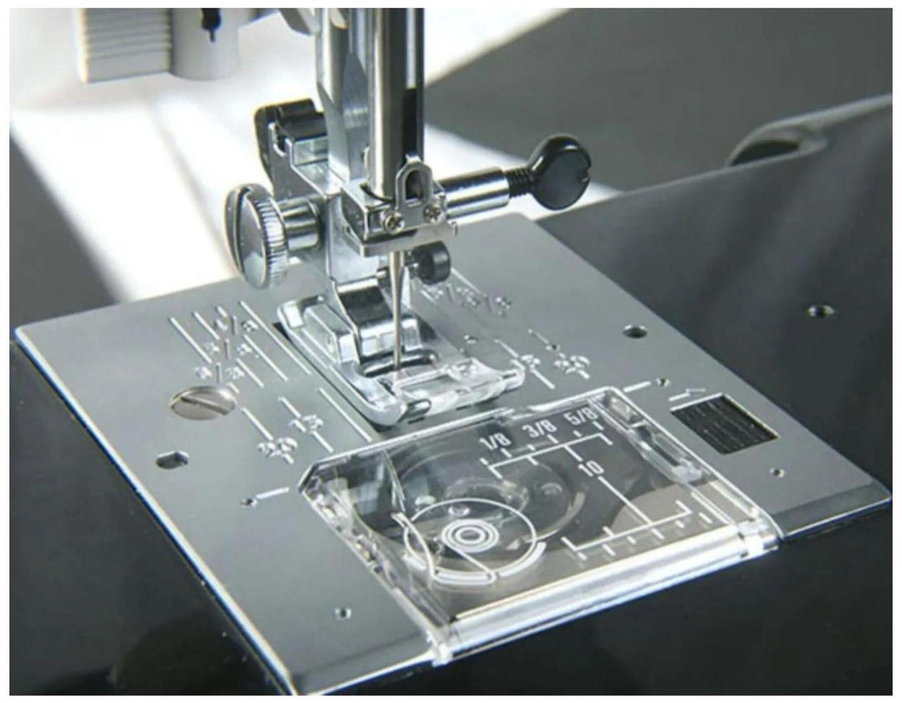 Alt view image 5 of 7 - Janome HD-5000 Black Edition Heavy-Duty Sewing Machine with Aluminum Body, 18 Stitches, Free Arm, and Built-In Needle Threader
