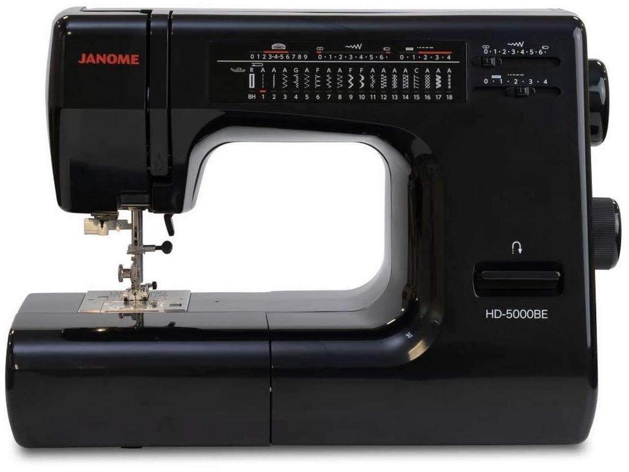Alt view image 7 of 7 - Janome HD-5000 Black Edition Heavy-Duty Sewing Machine with Aluminum Body, 18 Stitches, Free Arm, and Built-In Needle Threader