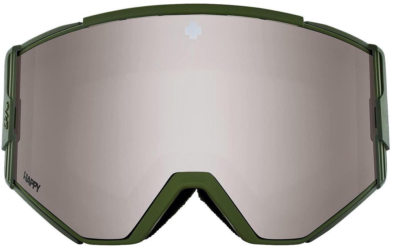 Alt view image 2 of 4 - SPY+ Optic ACE Protective Snow Goggles with Happy Bronze with Silver Spectra Mirror, Anti-Scratch Coating, and Triple-Layer Isotron Face Foam (Monochrome Olive Frame)