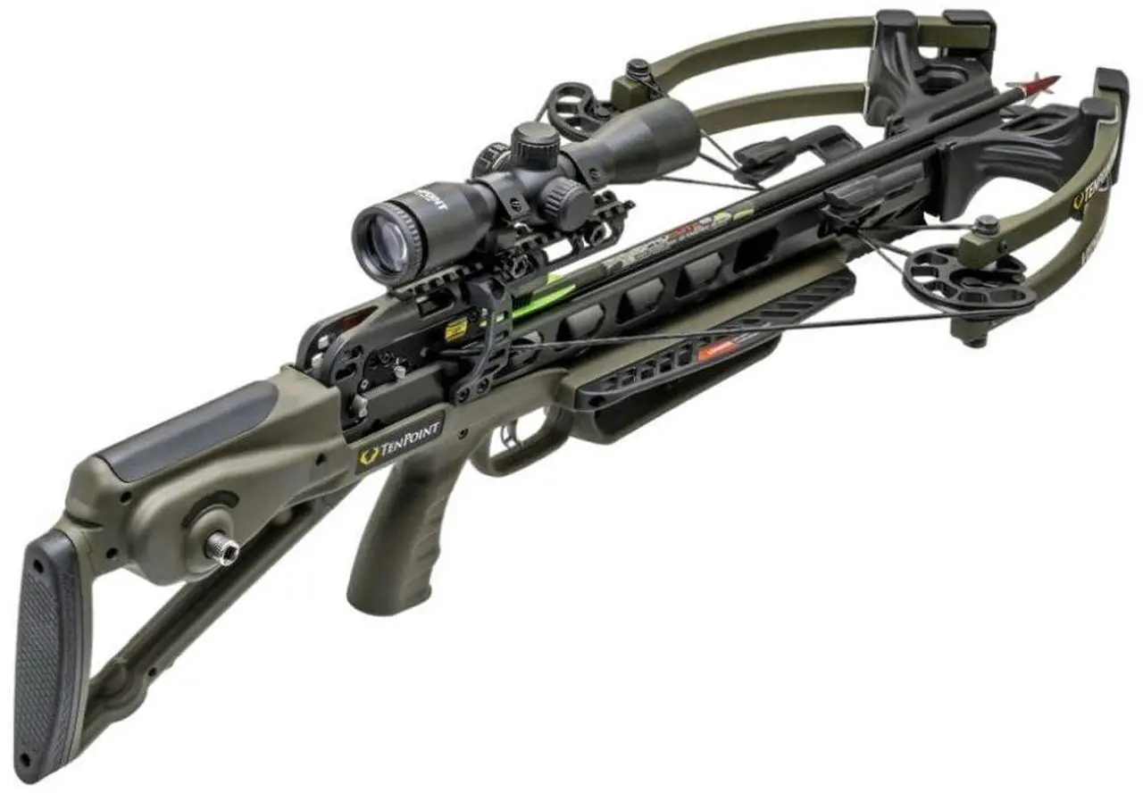 Main image of TenPoint Venom X Crossbow with ACUslide Cocking and De-Cocking System, Pro-View 400 Scope, and Scope Struts (Moss Green)