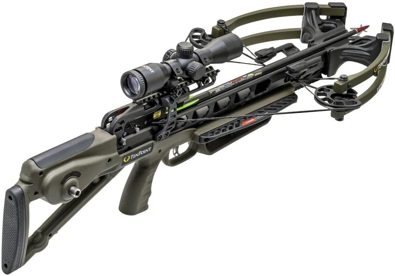 Alt view image 6 of 7 - TenPoint Venom X Crossbow with ACUslide Cocking and De-Cocking System, Pro-View 400 Scope, and Scope Struts (Moss Green)