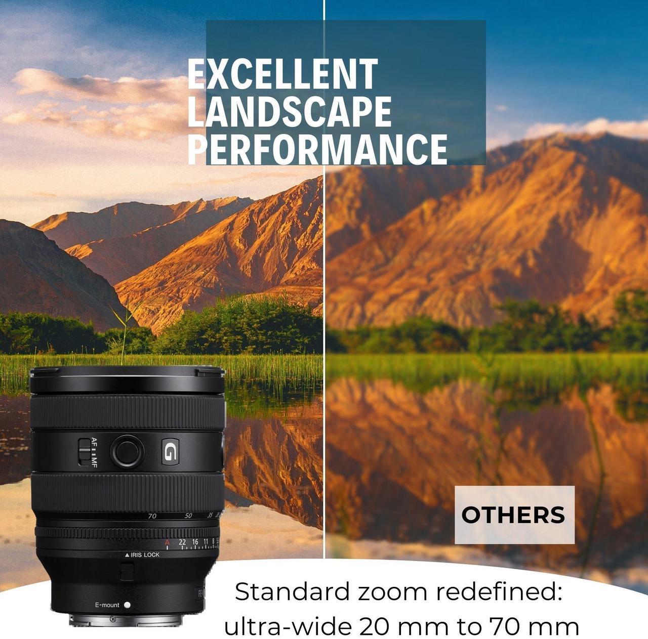 Alt view image 3 of 7 - Sony FE 20-70mm F4 G Compact Zoom Lens - Professional Photography Gear with Fast Autofocus - Full-frame E-mount Bundle with 64GB Memory Card, Editing Software, Camera Case, and Accessories (5 Items)