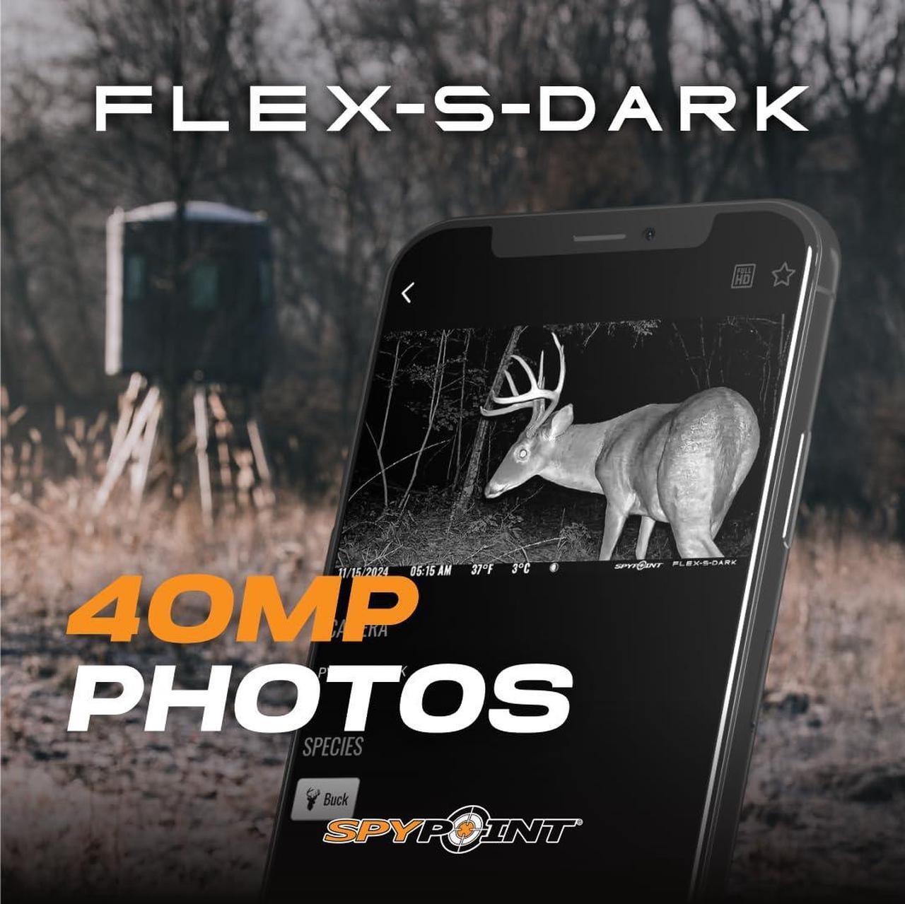 Alt view image 7 of 7 - SPYPOINT FLEX-S DARK Cellular Night Vision Trail Camera with Integrated Solar Panel, Dual SIM Configuration, 40MP Photo, and 1080p Videos with Sound (Gray)