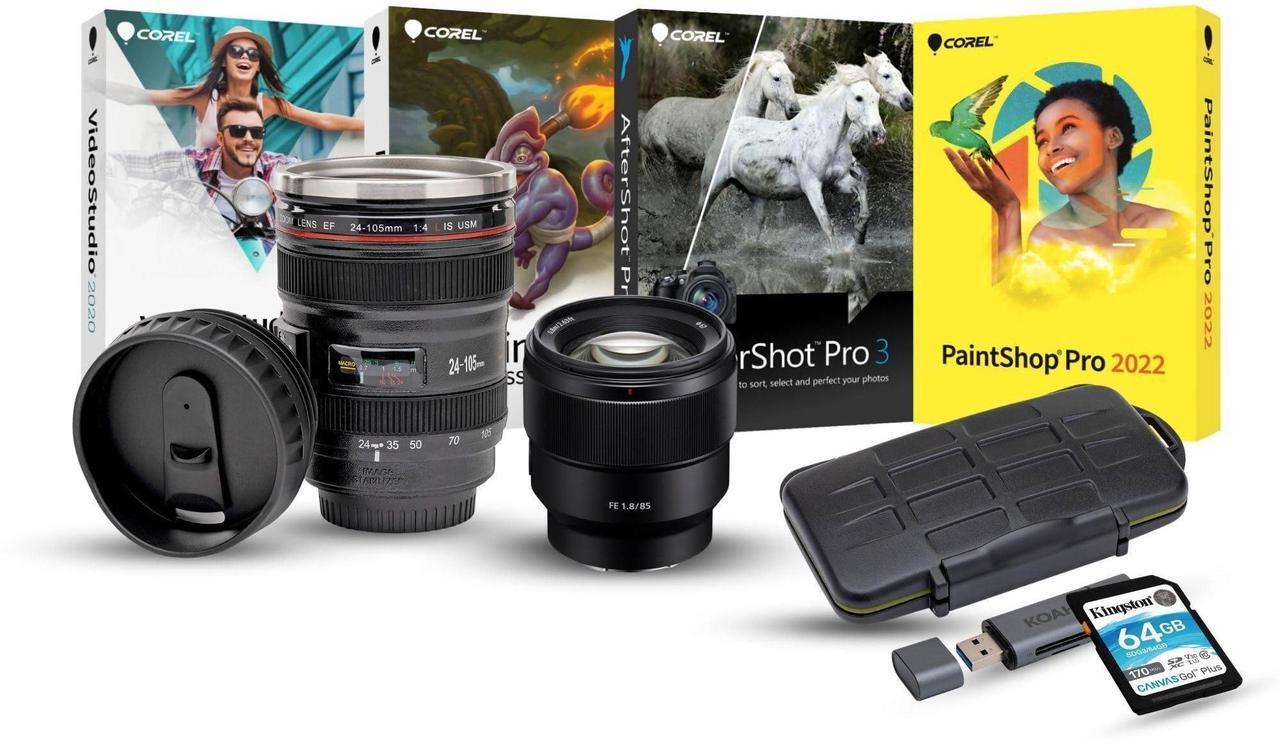 Main image of Sony FE 85mm f/1.8 Prime E-Mount Lens for Crystal Clear Portraits - Fast Autofocus Bundle with Editing Software, 64GB Memory Card, Lens Mug, Memory Card Storage and Card Reader (5 Items)