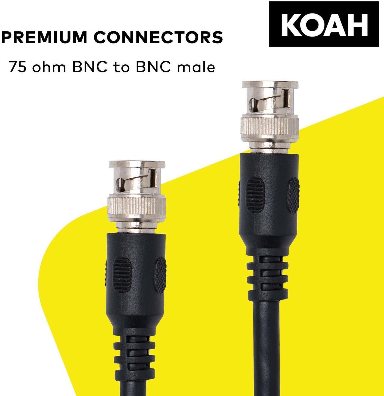 Alt view image 6 of 7 - Koah Pro 3G-SDI BNC Male to BNC Male Video Cable BNC - BNC Cable 25 Feet Coaxial Cable with BNC Connectors SD-SDI, 3G-SDI, and HD-SDI Cable OFC Braided 18 AWG RG-6 Coaxial Cable with FPE Insulation