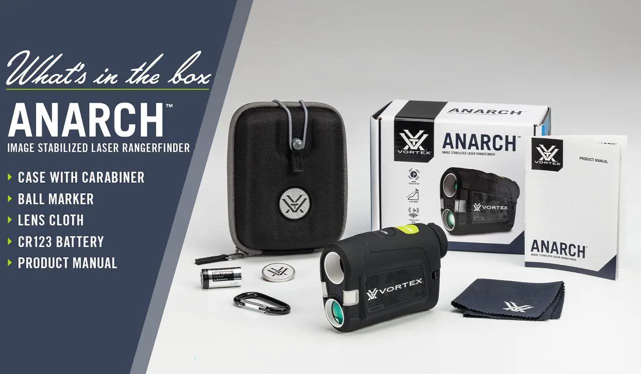 Alt view image 6 of 6 - Vortex Anarch Image Stabilized Golf Laser Rangefinder with Slope Mode, Clear View Optics, and Shockproof Design