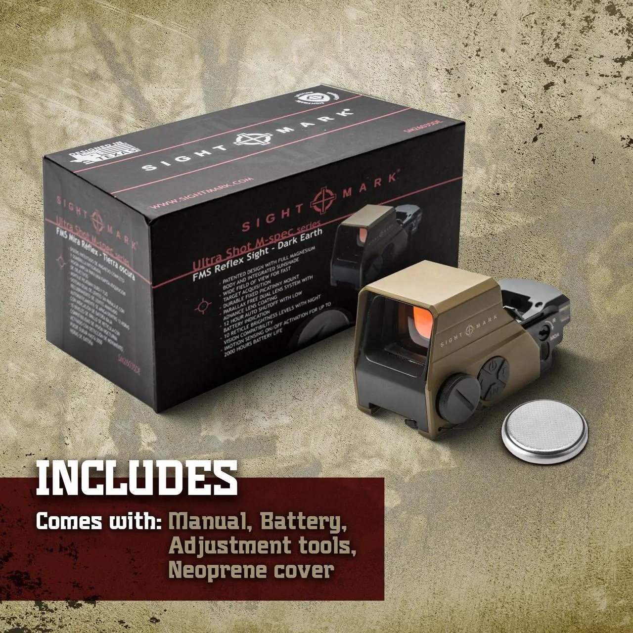 Alt view image 7 of 7 - Sightmark Ultra Shot M-Spec FMS Reflex Sight - Dark Earth