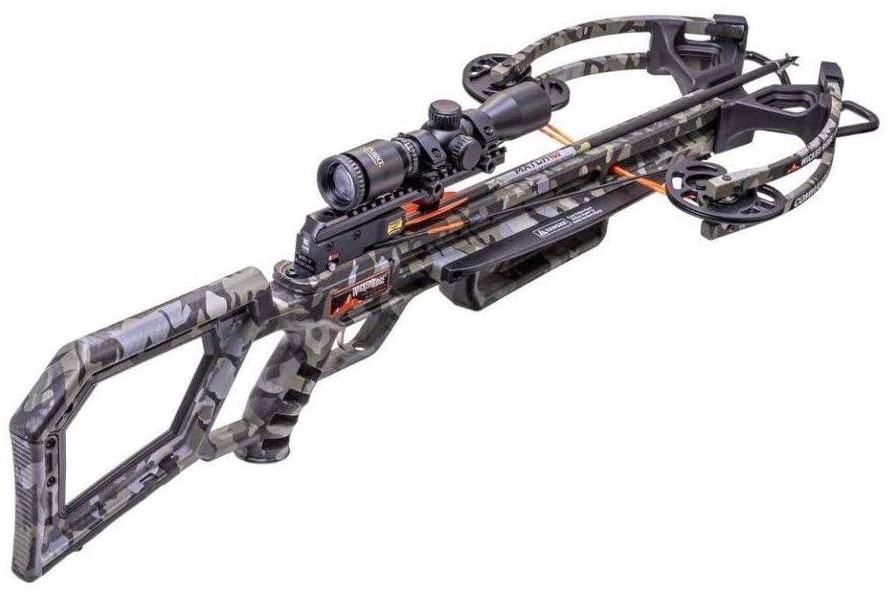 Alt view image 2 of 7 - TenPoint Wicked Ridge Commander M1 Lightweight and Compact Profile Crossbow with ACUdraw and Fully Coated 4x Multi-Line Scope (Peak Camo)