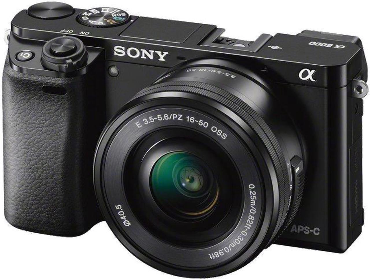 Alt view image 2 of 8 - Sony Alpha a6000 Mirrorless Camera (Black) w/ 16-50mm Lens & 64GB Cards Bundle