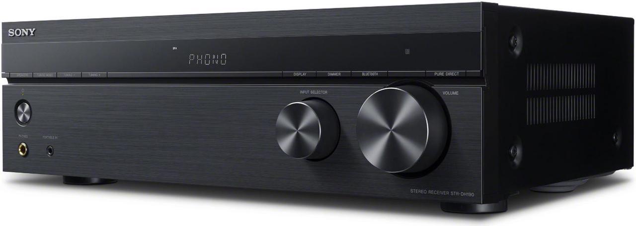 Alt view image 6 of 7 - Sony STRDH190 2-ch Stereo Receiver with Phono Inputs and Bluetooth bundle