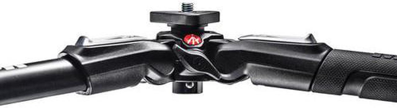 Alt view image 4 of 10 - Manfrotto MVH500AH Fluid Video Head with MT190X3 Aluminum 3-Section Tripod