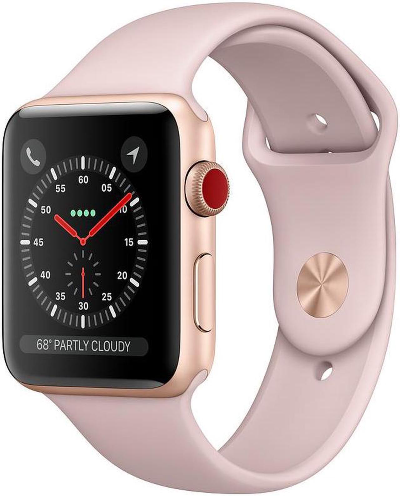 Main image of Apple Watch Series 3 GPS, 38mm MQKW2LL/A Gold Aluminum Case with Pink Sand Sport Band