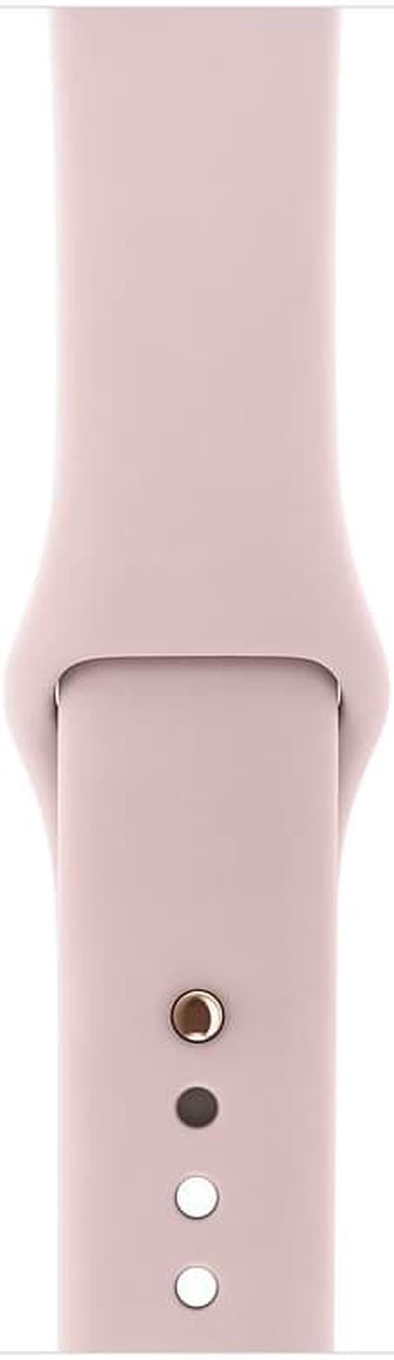 Alt view image 3 of 11 - Apple Watch Series 3 GPS, 38mm MQKW2LL/A Gold Aluminum Case with Pink Sand Sport Band